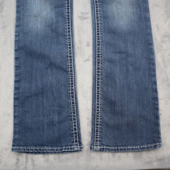 Truth Pants Womens 3 Blue Denim Flat Front Low Rise Fit Bootcut Pockets Jeans - Picture 15 of 16